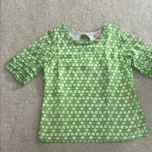 Lilly Pulitzer Green Geometric top